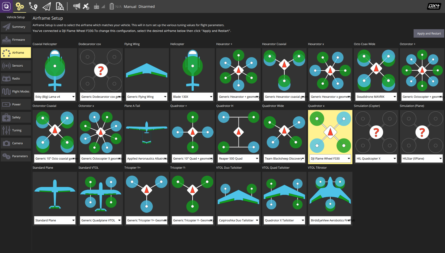 Airframe selection